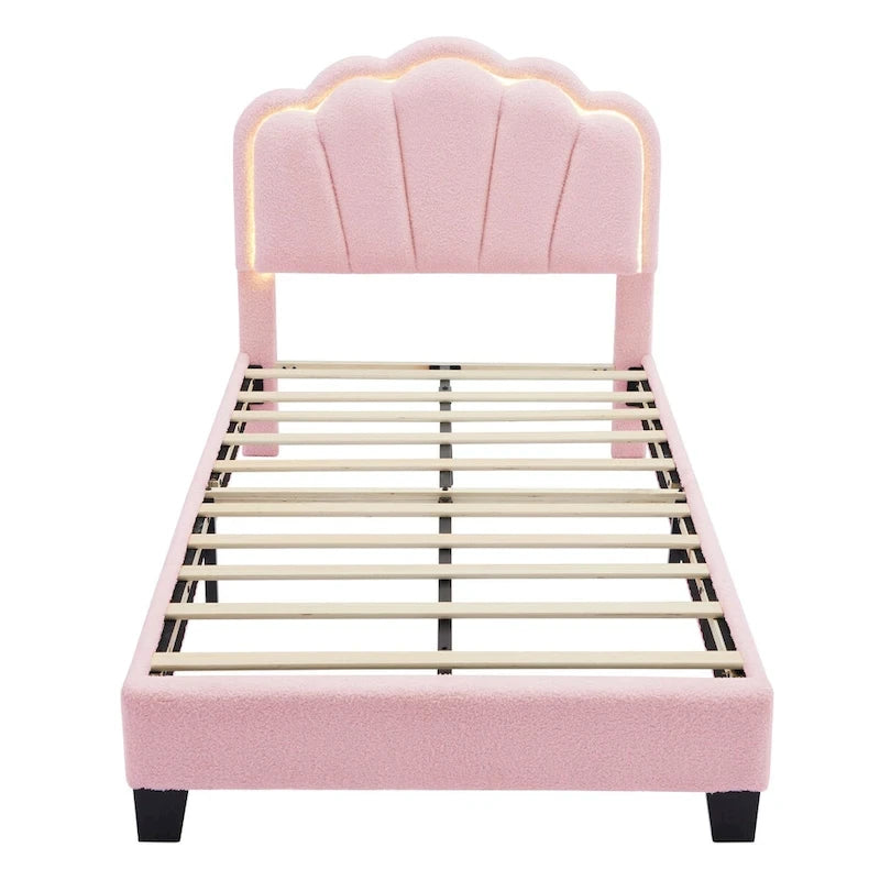 Ensemble de chambre 2 pièces avec cadre de lit LED et banc de rangement – Grand lit/Lit simple