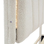 Ensemble de chambre 2 pièces avec cadre de lit LED et banc de rangement – Grand lit/Lit simple