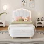 Ensemble de chambre 2 pièces avec cadre de lit LED et banc de rangement – Grand lit/Lit simple