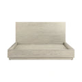 Cadre de lit plateforme King en bois moderne, tête de lit haute, profil bas, gris
