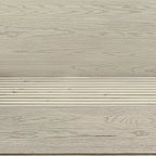 Cadre de lit plateforme King en bois moderne, tête de lit haute, profil bas, gris
