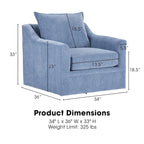 Ensemble de salon 2 pièces avec canapé et fauteuil pivotant