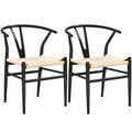 Chaise de salle à manger en Y tissée moderne avec structure en métal