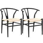 Chaise de salle à manger en Y tissée moderne avec structure en métal