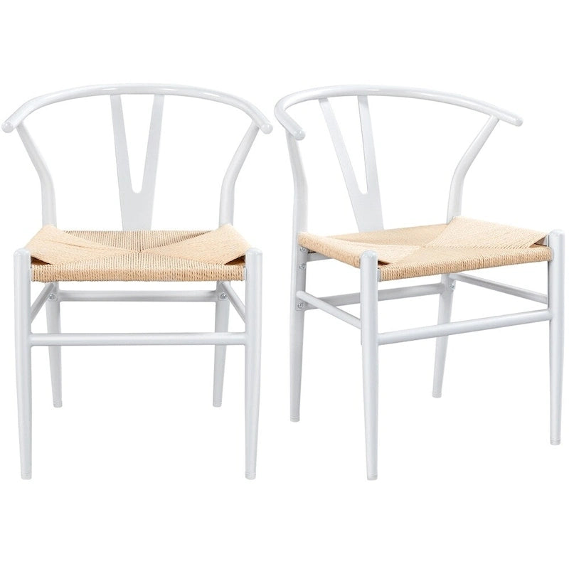 Chaise de salle à manger en Y tissée moderne avec structure en métal