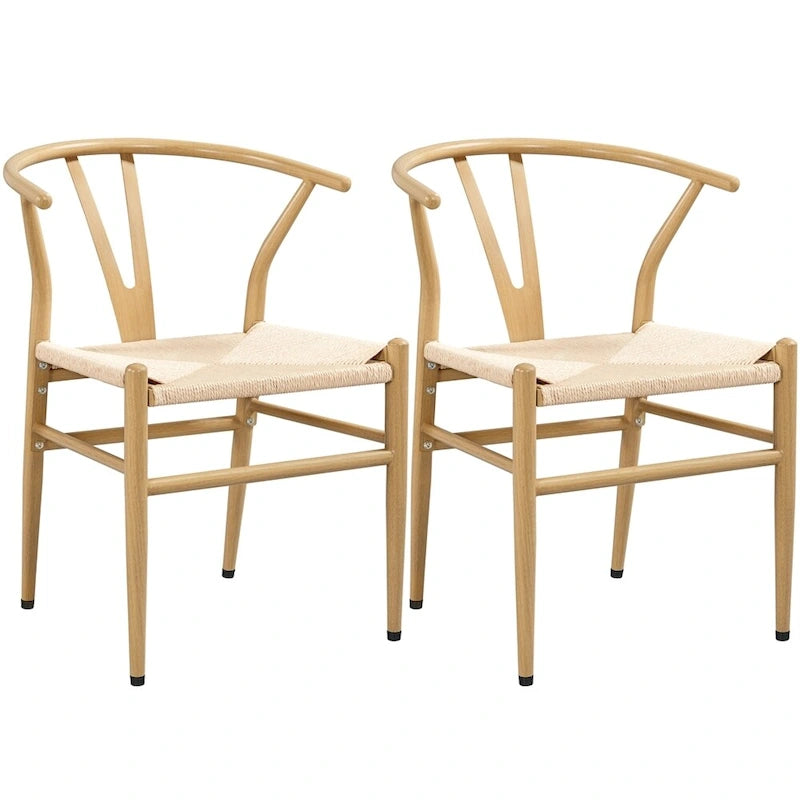 Chaise de salle à manger en Y tissée moderne avec structure en métal