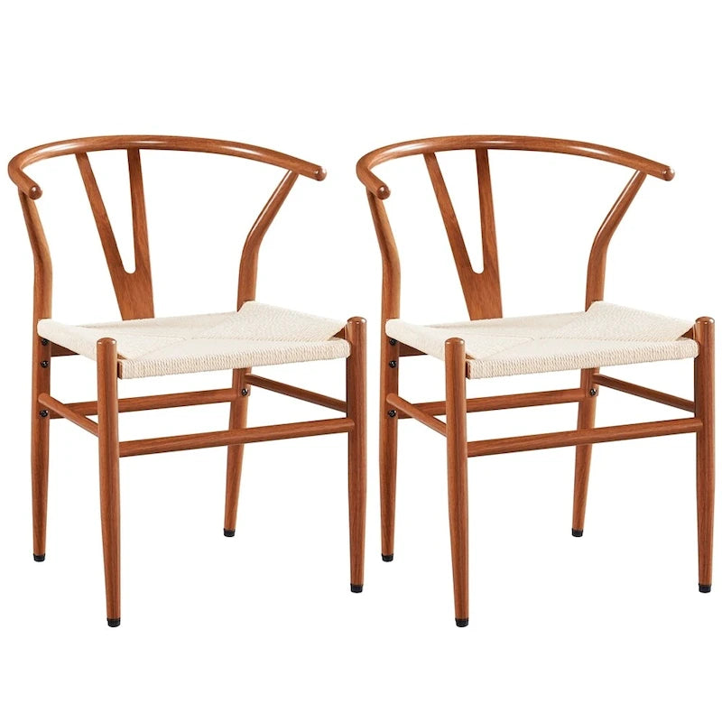 Chaise de salle à manger en Y tissée moderne avec structure en métal