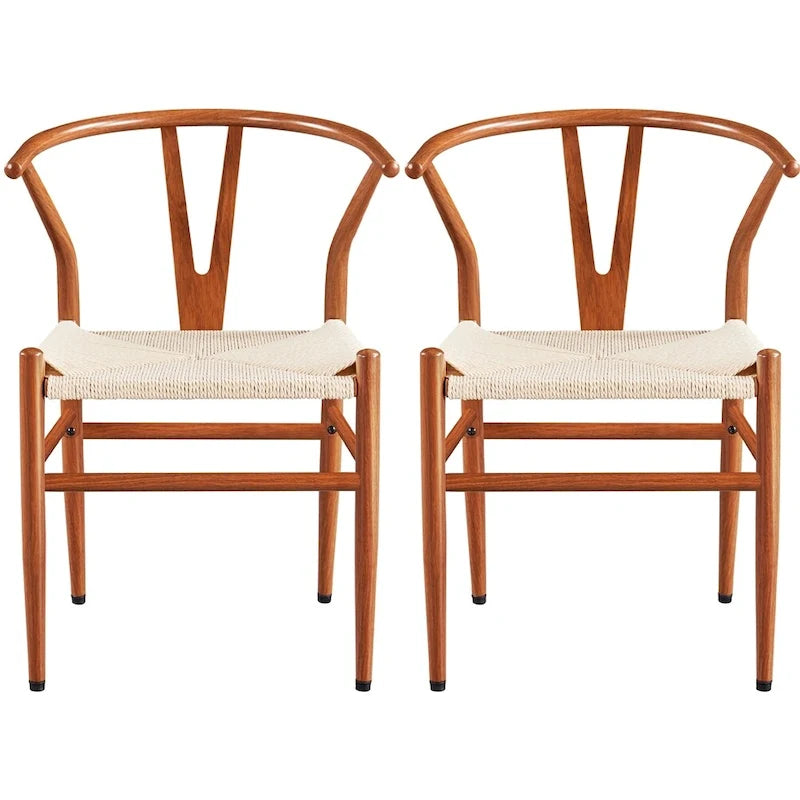 Chaise de salle à manger en Y tissée moderne avec structure en métal
