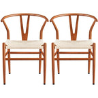 Chaise de salle à manger en Y tissée moderne avec structure en métal