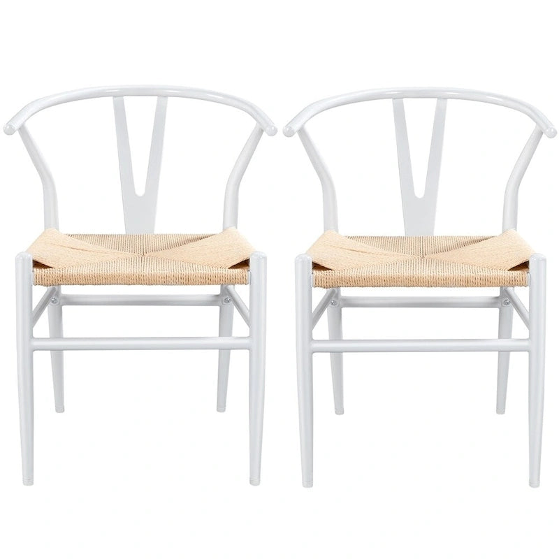 Chaise de salle à manger en Y tissée moderne avec structure en métal