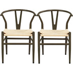 Chaise de salle à manger en Y tissée moderne avec structure en métal