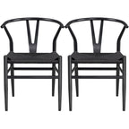 Chaise de salle à manger en Y tissée moderne avec structure en métal