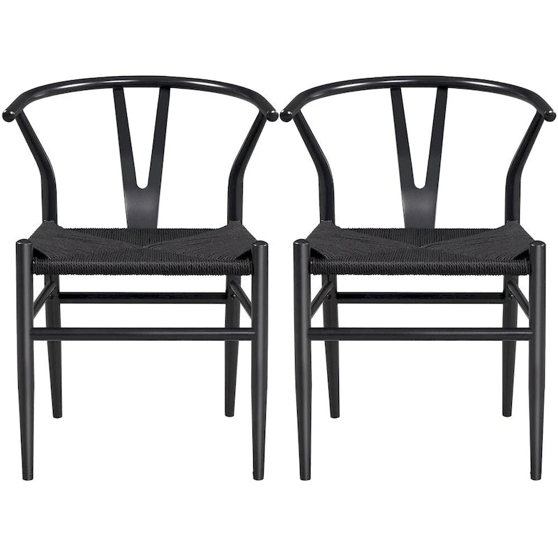 Chaise de salle à manger en Y tissée moderne avec structure en métal