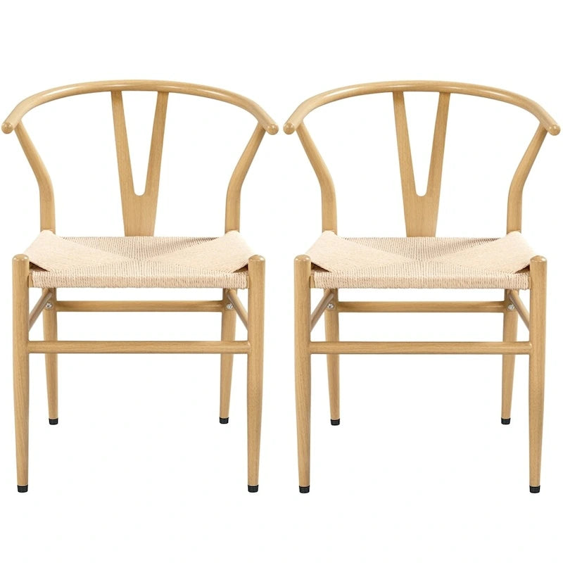Chaise de salle à manger en Y tissée moderne avec structure en métal