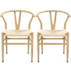 Chaise de salle à manger en Y tissée moderne avec structure en métal