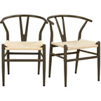 Chaise de salle à manger en Y tissée moderne avec structure en métal