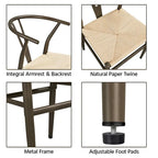 Chaise de salle à manger en Y tissée moderne avec structure en métal