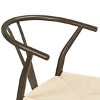 Chaise de salle à manger en Y tissée moderne avec structure en métal