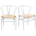 Chaise de salle à manger en Y tissée moderne avec structure en métal