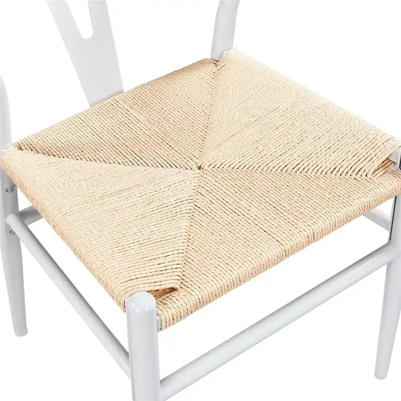 Chaise de salle à manger en Y tissée moderne avec structure en métal