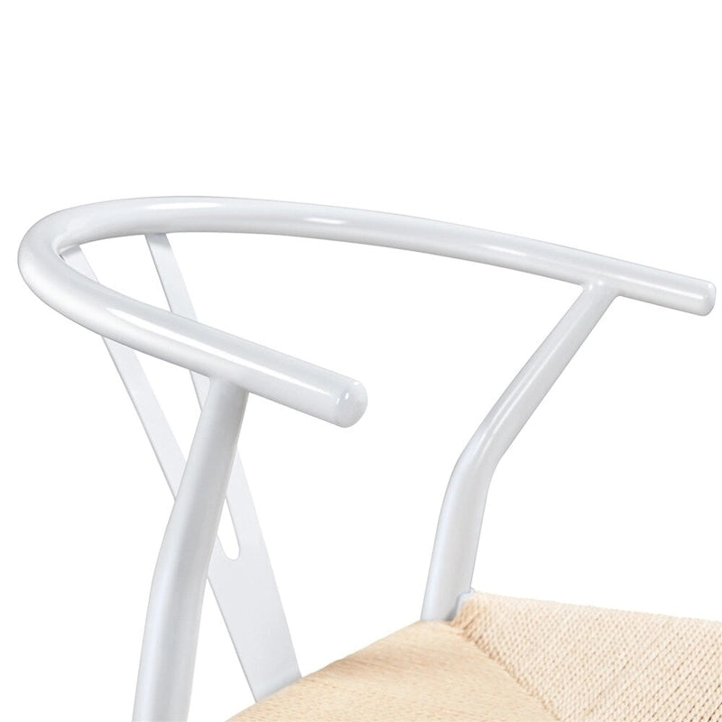 Chaise de salle à manger en Y tissée moderne avec structure en métal