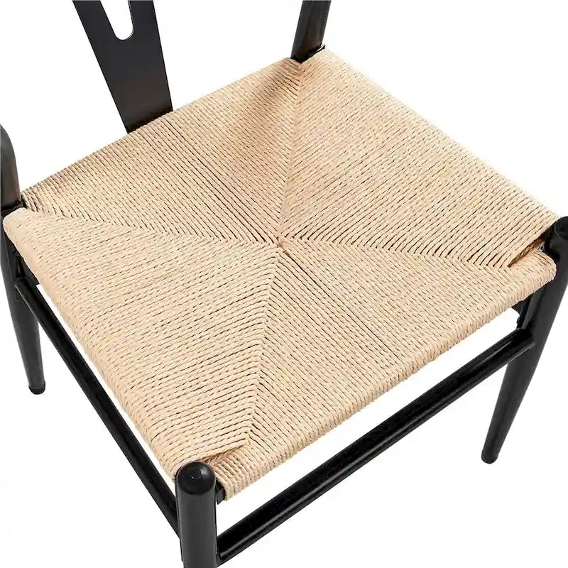 Chaise de salle à manger en Y tissée moderne avec structure en métal