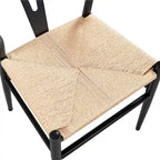 Chaise de salle à manger en Y tissée moderne avec structure en métal