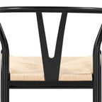 Chaise de salle à manger en Y tissée moderne avec structure en métal