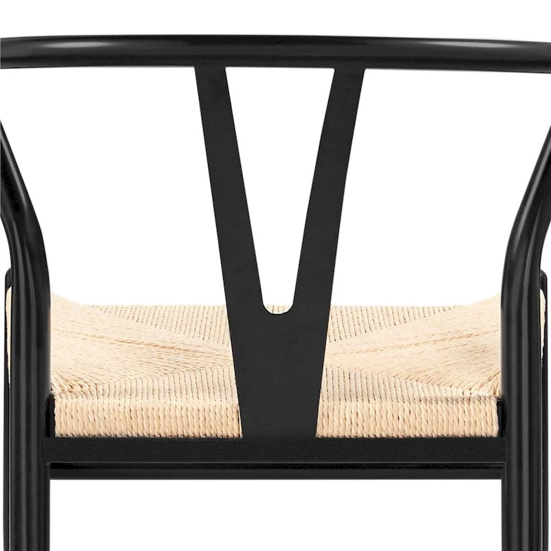 Chaise de salle à manger en Y tissée moderne avec structure en métal
