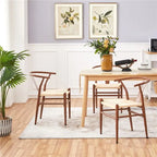 Chaise de salle à manger en Y tissée moderne avec structure en métal