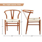 Chaise de salle à manger en Y tissée moderne avec structure en métal
