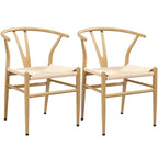 Chaise de salle à manger en Y tissée moderne avec structure en métal