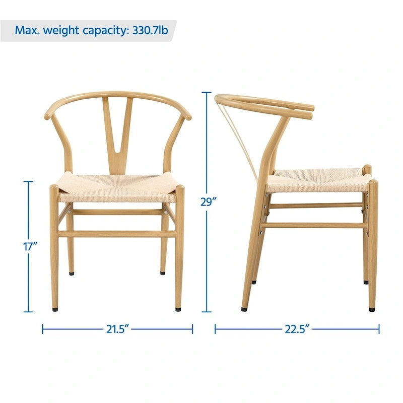 Chaise de salle à manger en Y tissée moderne avec structure en métal