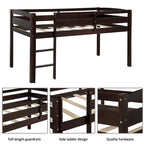 Lit bas mezzanine en bois simple avec échelle