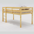 Lit bas mezzanine en bois simple avec échelle