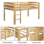 Lit bas mezzanine en bois simple avec échelle