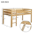 Lit bas mezzanine en bois simple avec échelle