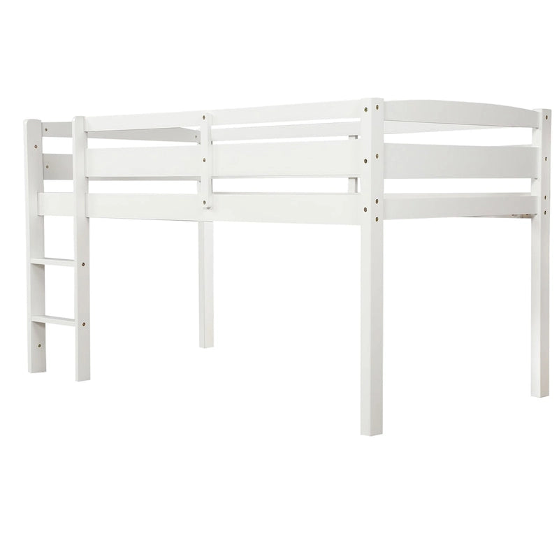 Lit bas mezzanine en bois simple avec échelle