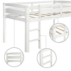 Lit bas mezzanine en bois simple avec échelle