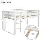 Lit bas mezzanine en bois simple avec échelle