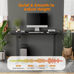 Bureau debout électrique réglable en hauteur – 55 x 24 pouces, bureau d'ordinateur ergonomique assis-debout