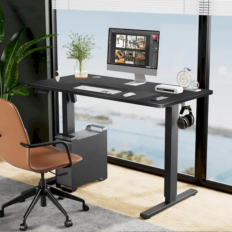 Bureau debout électrique réglable en hauteur – 55 x 24 pouces, bureau d'ordinateur ergonomique assis-debout