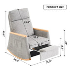Fauteuil à bascule rembourré avec repose-pieds et dossier haut