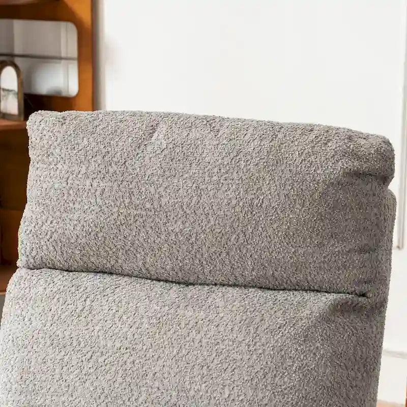 Fauteuil à bascule rembourré avec repose-pieds et dossier haut