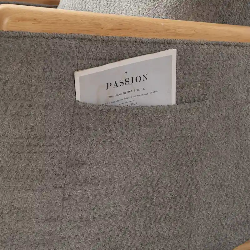 Fauteuil à bascule rembourré avec repose-pieds et dossier haut