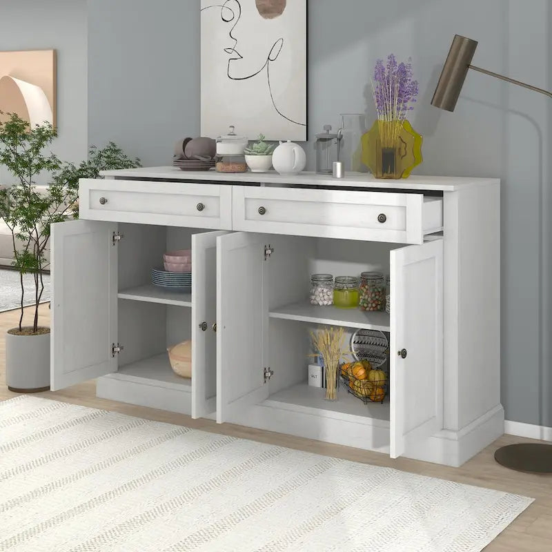 Bahut de rangement avec tiroirs et étagères réglables – 58,3 L x 15,8 P x 33,9 H